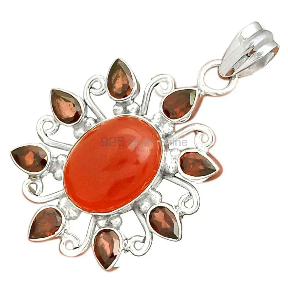 925 Fine Silver Pendants In Multi Gemstone Jewelry 925SP074-2_3
