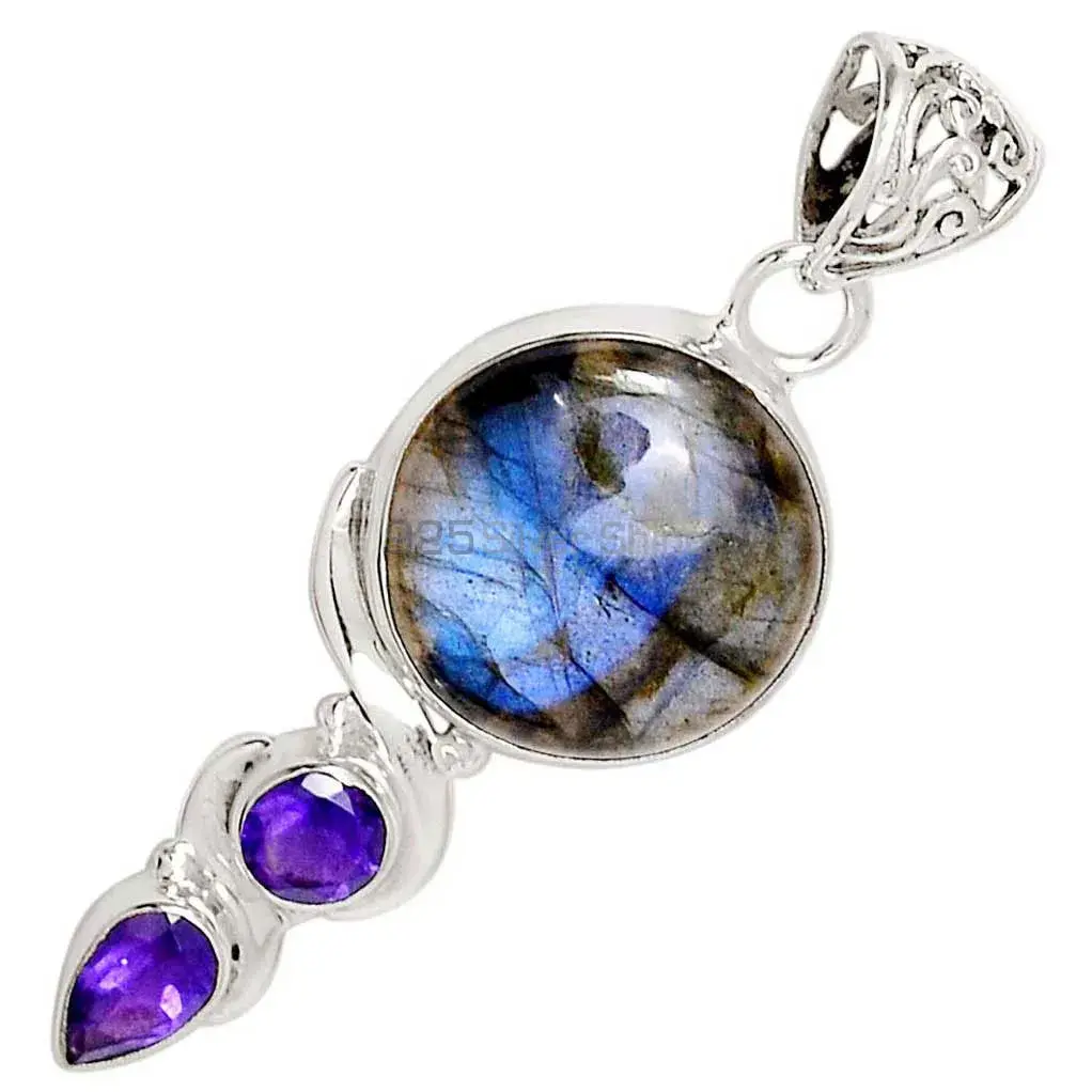 Best Quality 925 Fine Silver Pendants Suppliers In Multi Gemstone Jewelry 925SP108-1_1