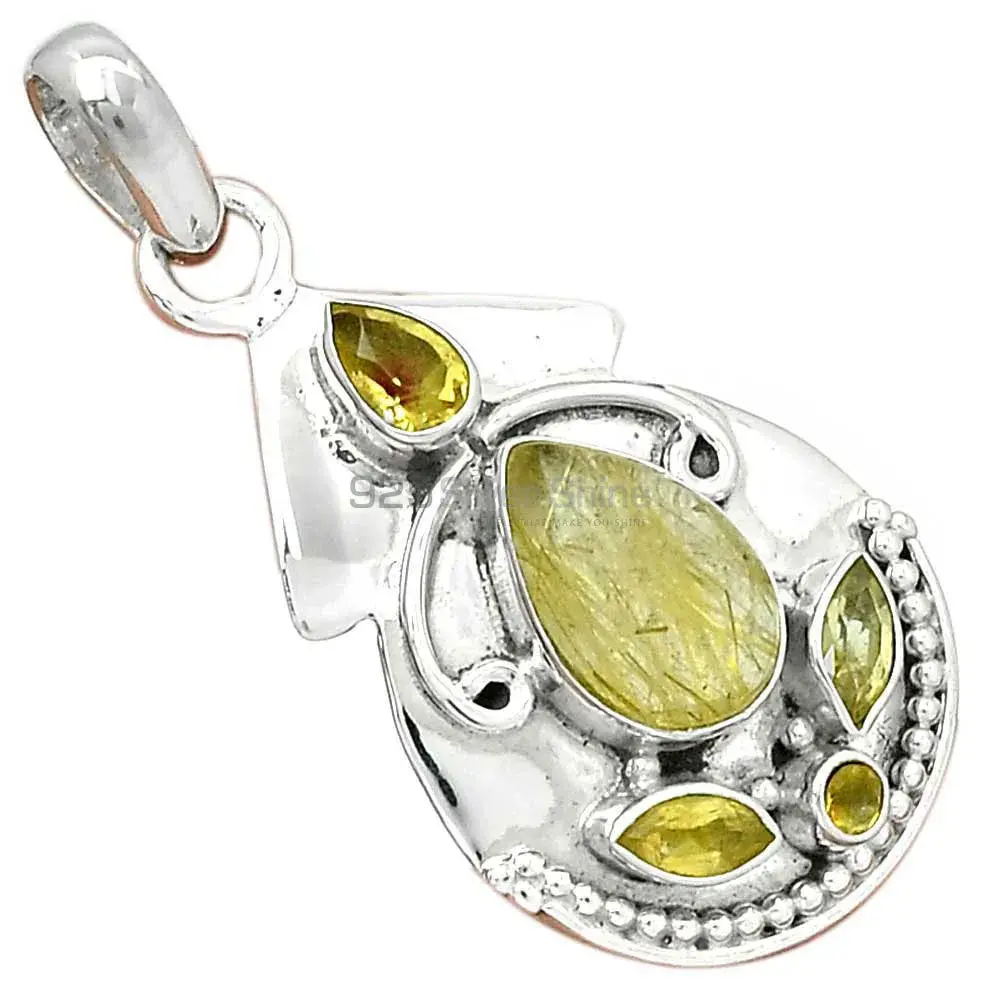 925 Fine Silver Pendants In Multi Gemstone Jewelry 925SP21-1_0