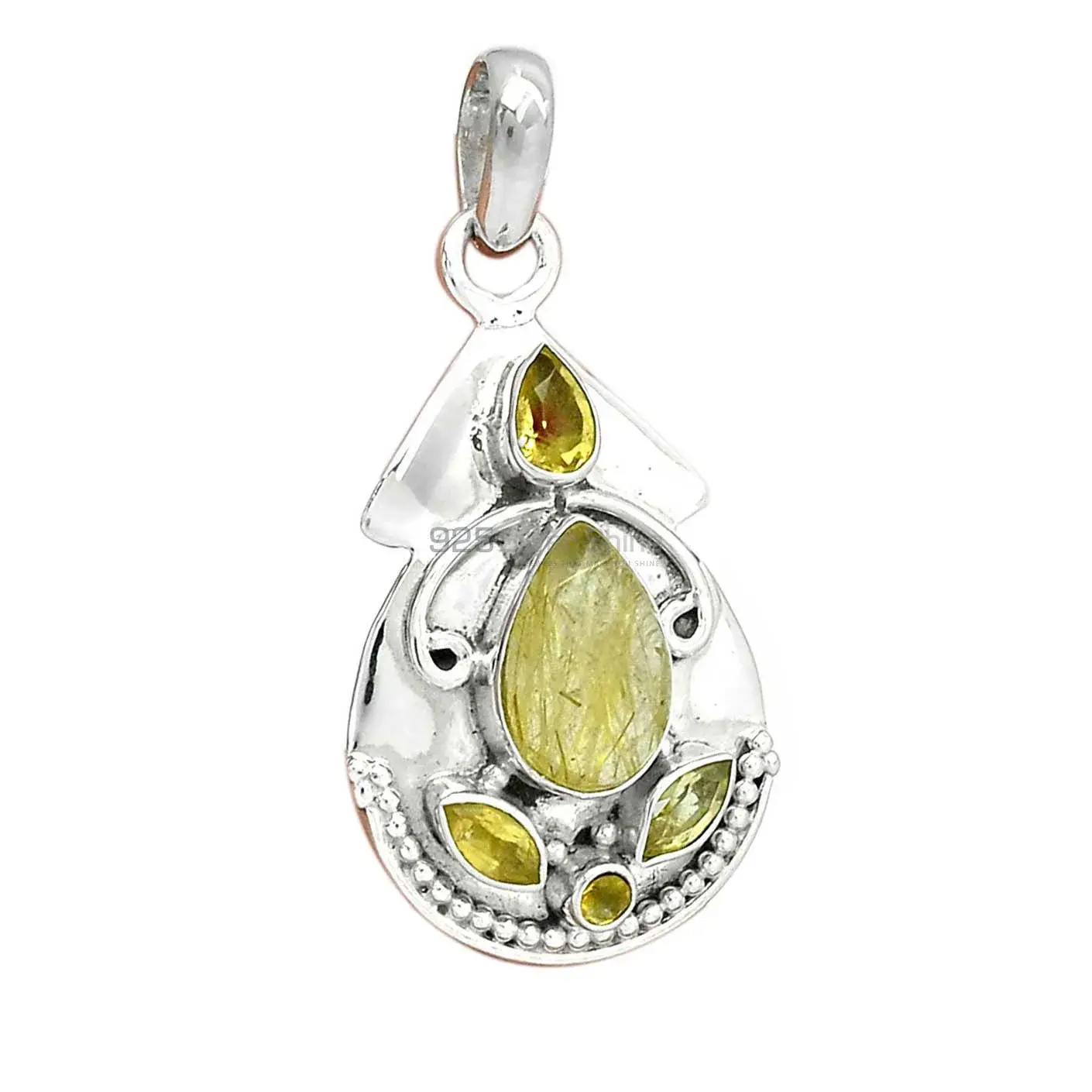 925 Fine Silver Pendants In Multi Gemstone Jewelry 925SP21-1_2
