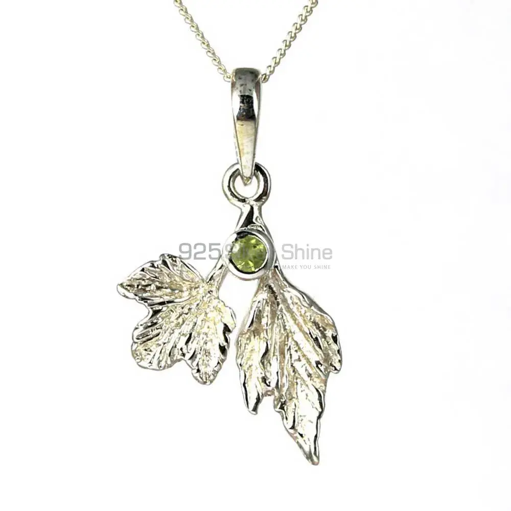 925 Fine Silver Pendants In Peridot Gemstone Jewelry 925SP254-1_0
