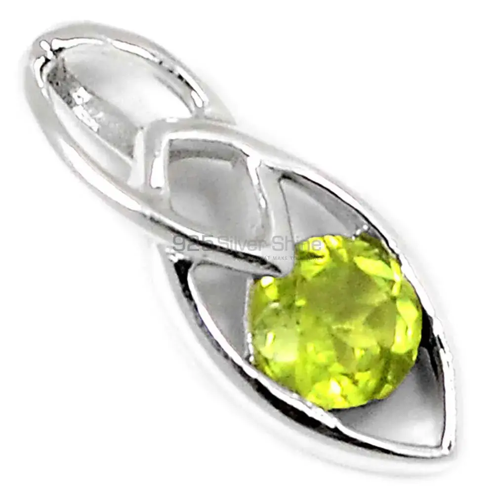 925 Fine Silver Pendants In Peridot Gemstone Jewelry 925SSP341-3