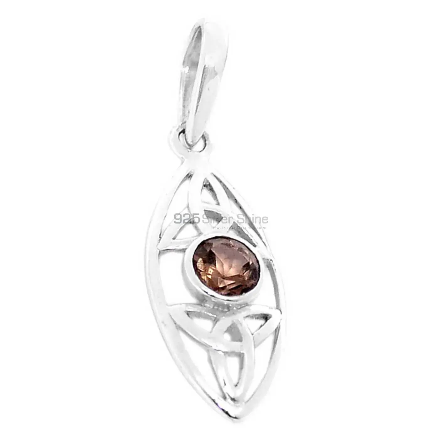 Best Quality 925 Fine Silver Pendants Suppliers In Smokey Gemstone Jewelry 925SP290-2_1