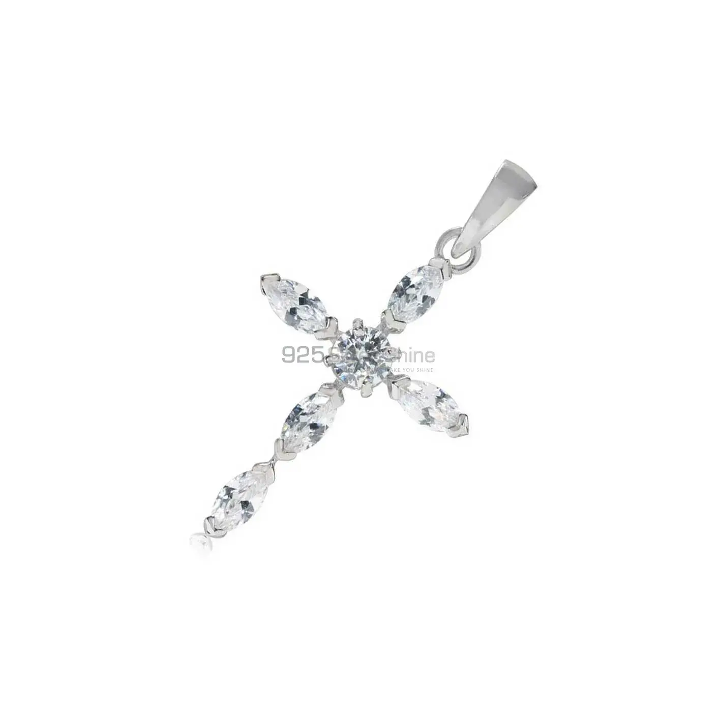 925 Fine Silver Pendants In White Topaz Gemstone Jewelry 925SP04_1