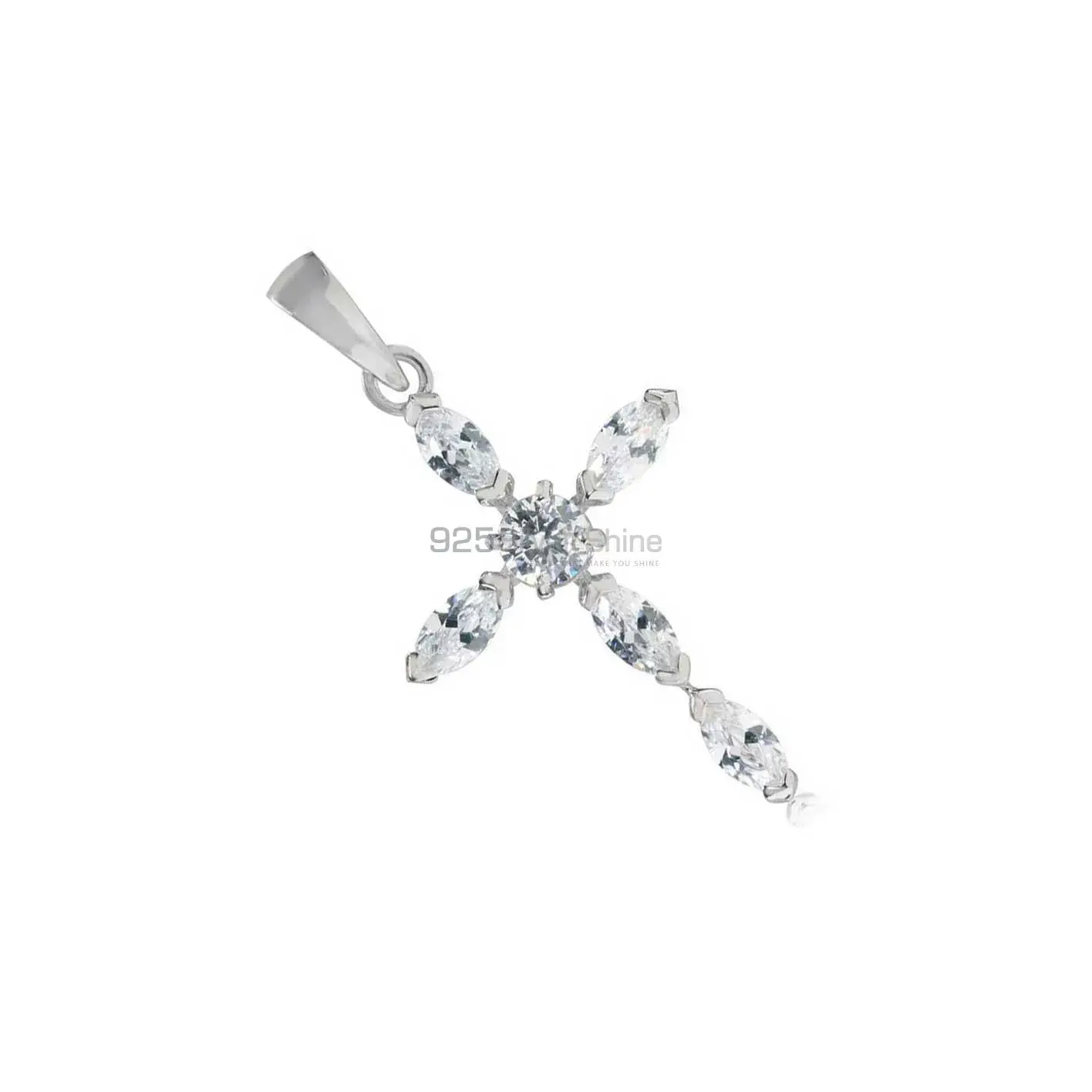 925 Fine Silver Pendants In White Topaz Gemstone Jewelry 925SP04_2