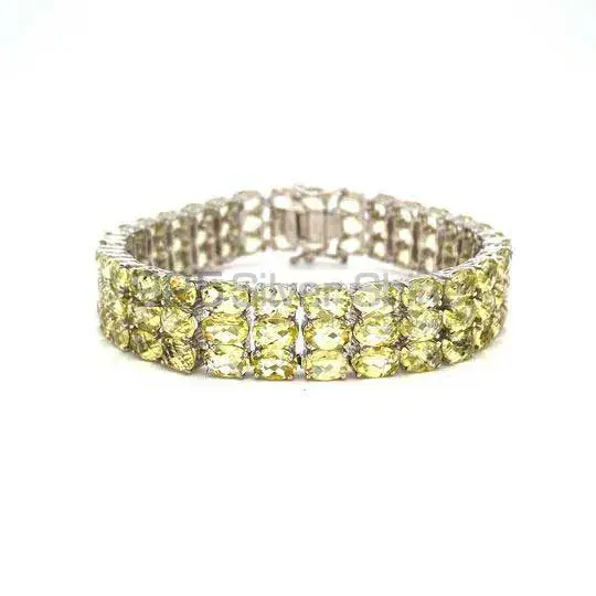 Best Quality 925 Fine Silver Tennis Bracelets Suppliers In Citrine Gemstone Jewelry 925SB209