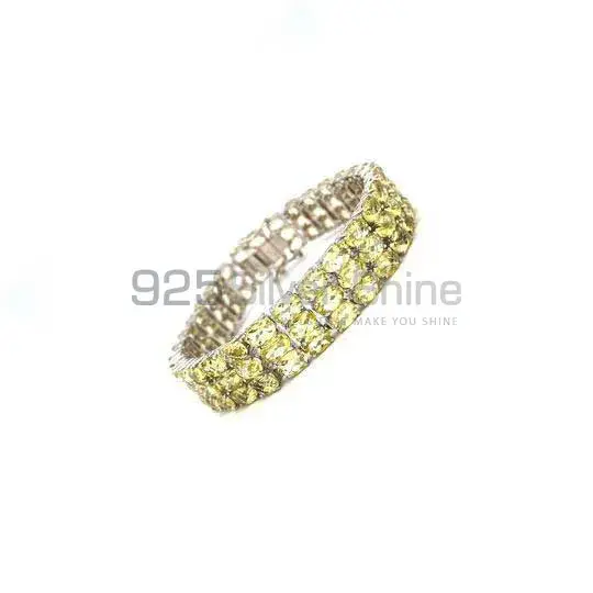 925 Fine Silver Tennis Bracelets In Citrine Gemstone Jewelry 925SB209_0