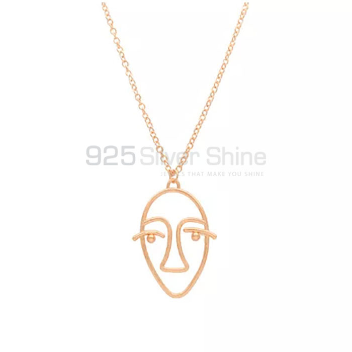 Best Quality 925 Silver Face Minimalist Necklace Jewelry FCMN101_0