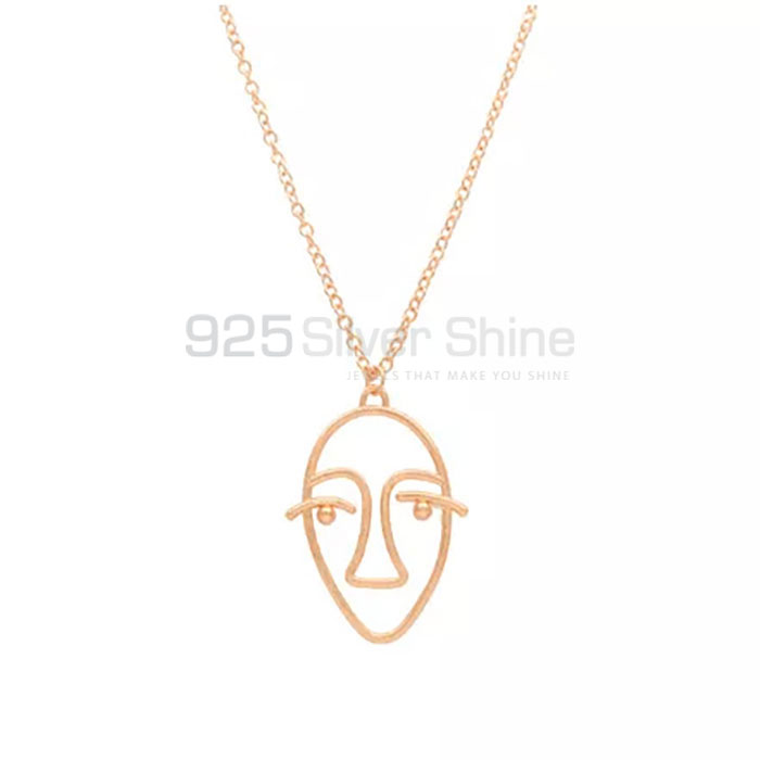 925 Silver Face Minimalist Necklace Jewelry FCMN101_0