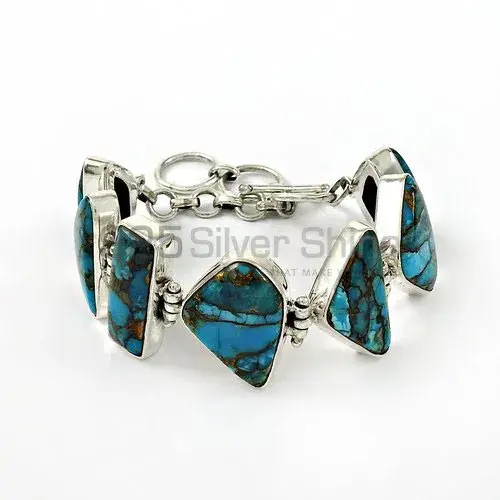 925 Sterling Silver Bracelets in Copper Turquoise Gemstone 925SB398
