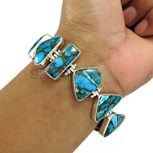 925 Sterling Silver Bracelets in Copper Turquoise Gemstone 925SB398_0