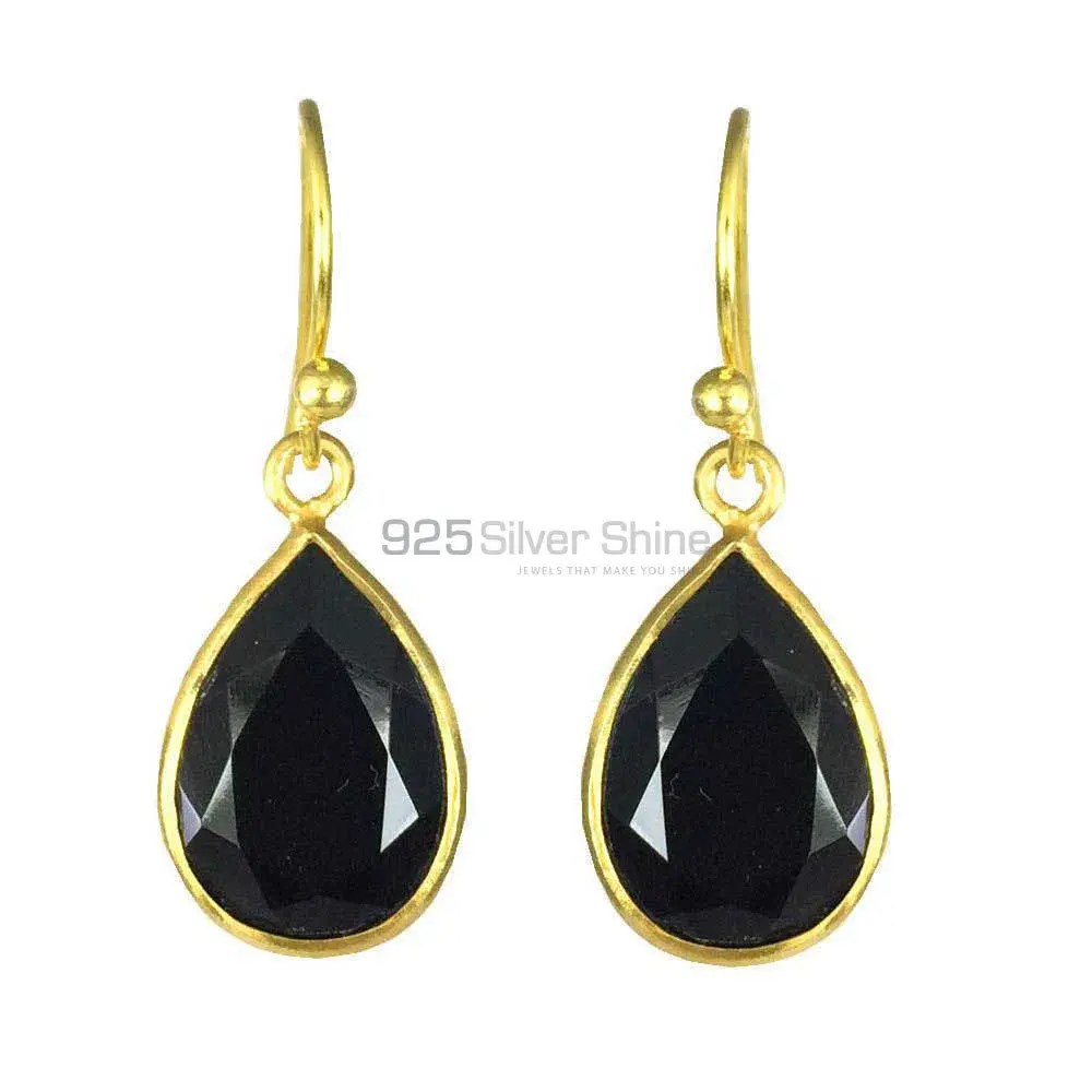 Best Quality 925 Sterling Silver Earrings In Black Onyx Gemstone Jewelry 925SE1362