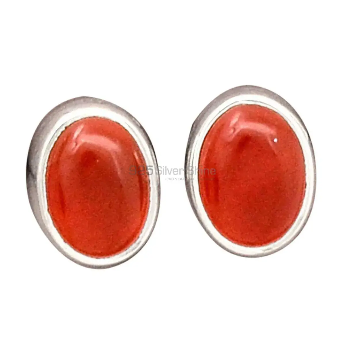925 Sterling Silver Earrings In Carnelian Gemstone Jewelry 925SE2739_1