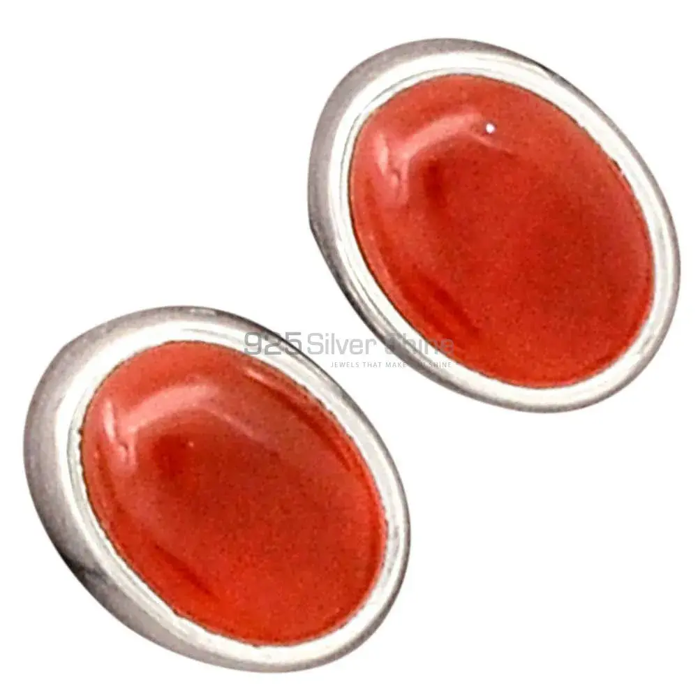 Best Quality 925 Sterling Silver Earrings In Carnelian Gemstone Jewelry 925SE2739_1