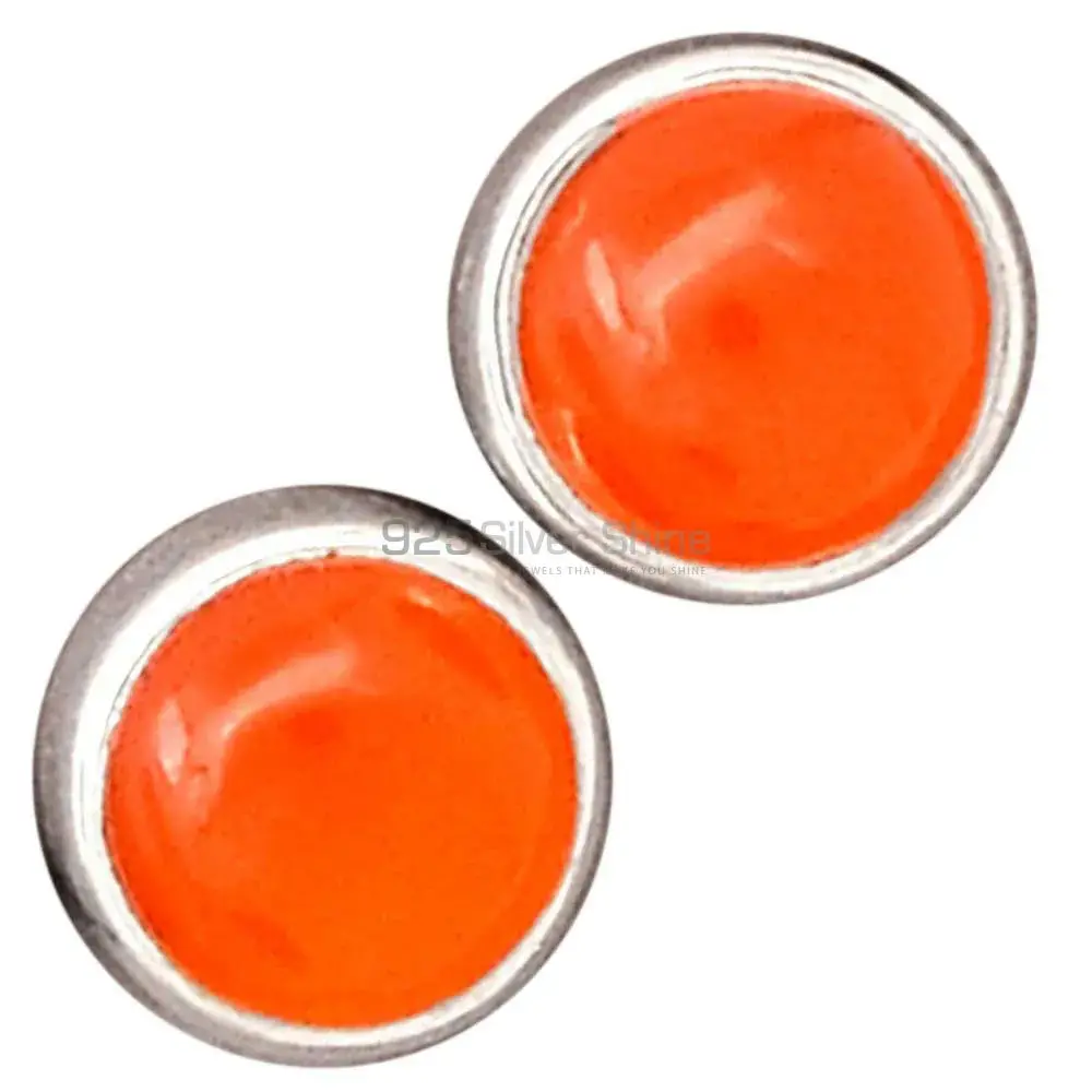 Best Quality 925 Sterling Silver Earrings In Carnelian Gemstone Jewelry 925SE2739_5