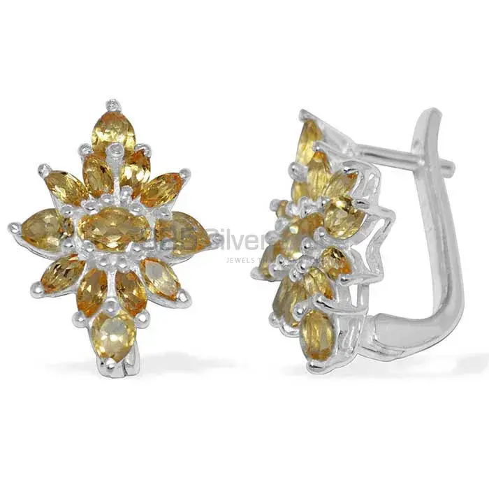 Best Quality 925 Sterling Silver Earrings In Citrine Gemstone Jewelry 925SE897