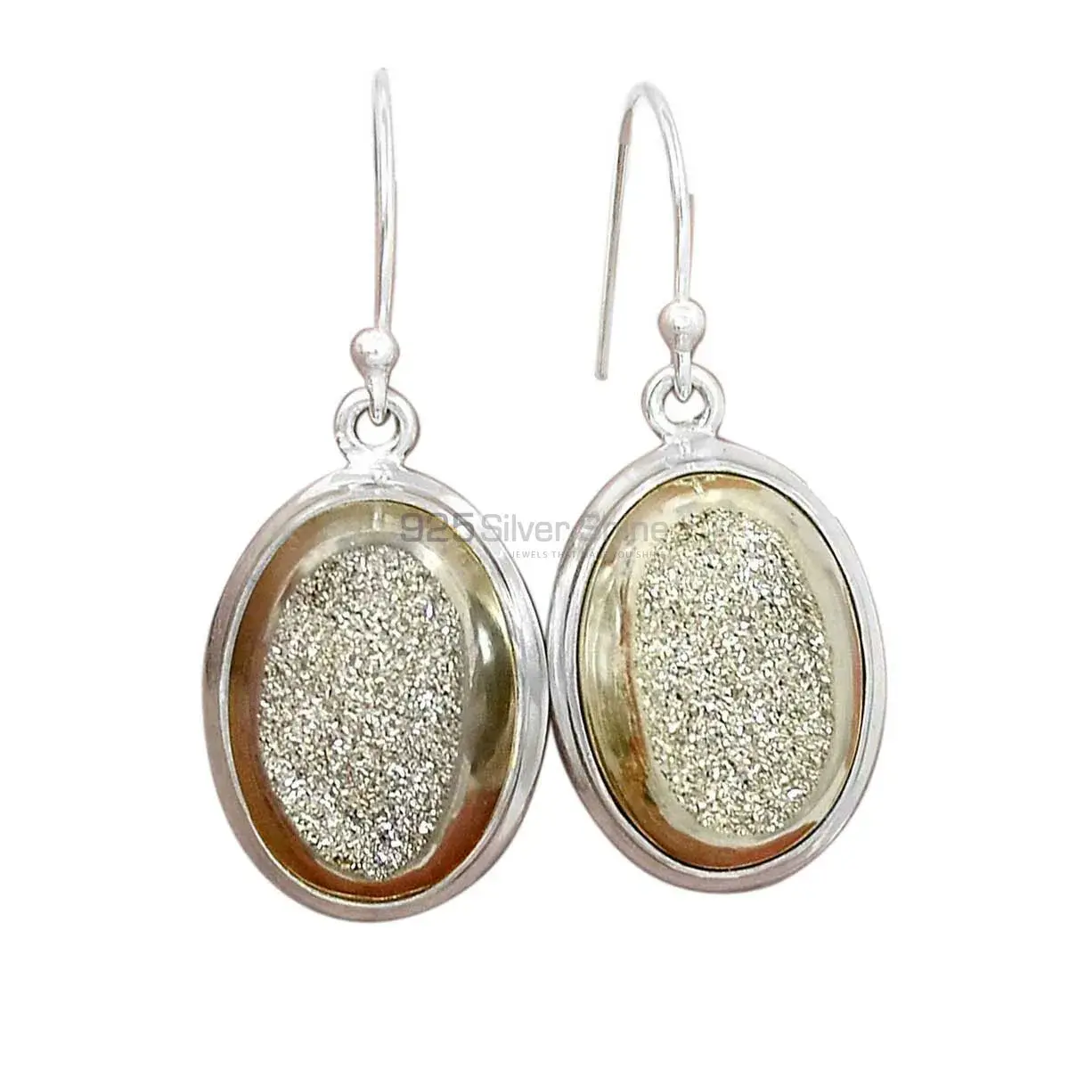 Best Quality 925 Sterling Silver Earrings In Druzy Gemstone Jewelry 925SE2375