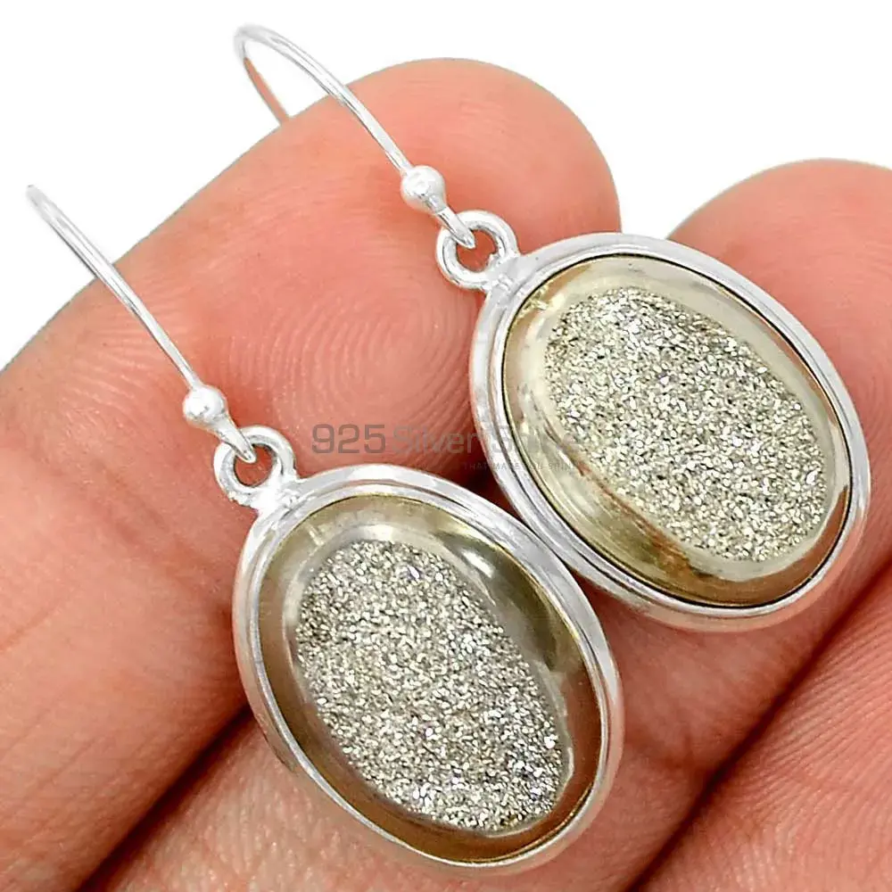 Best Quality 925 Sterling Silver Earrings In Druzy Gemstone Jewelry 925SE2375_0