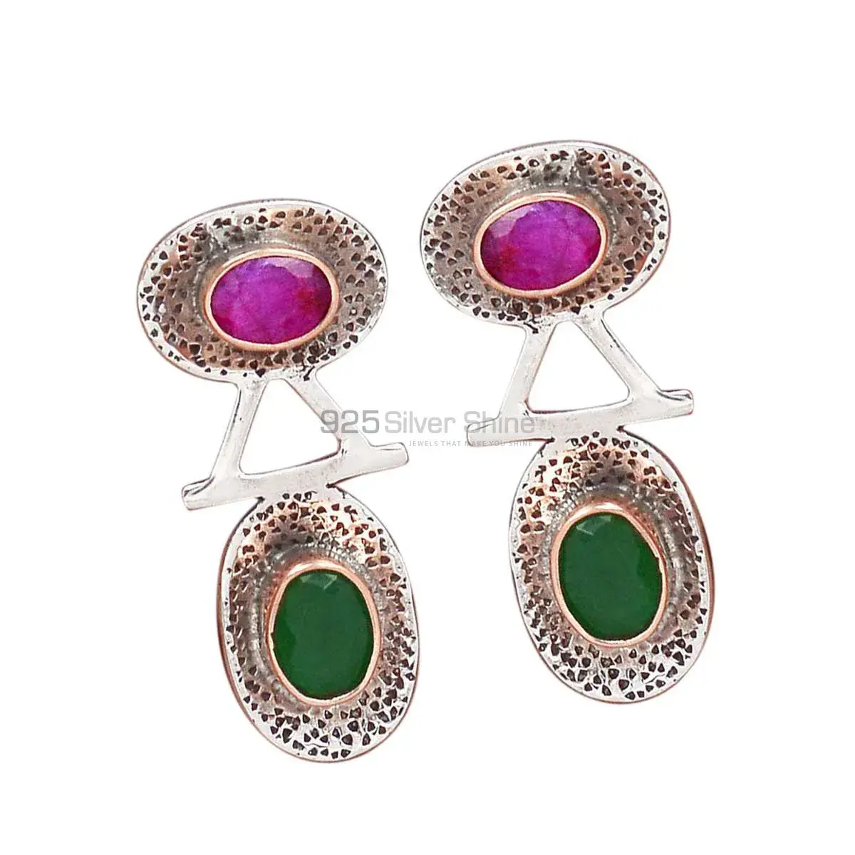 925 Sterling Silver Earrings In Multi Gemstone Jewelry 925SE2138_0