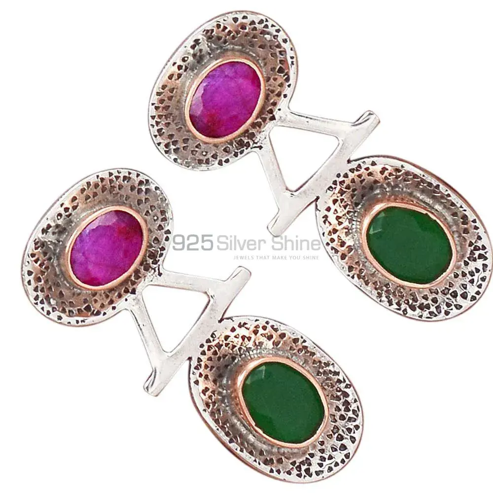 925 Sterling Silver Earrings In Multi Gemstone Jewelry 925SE2138_1