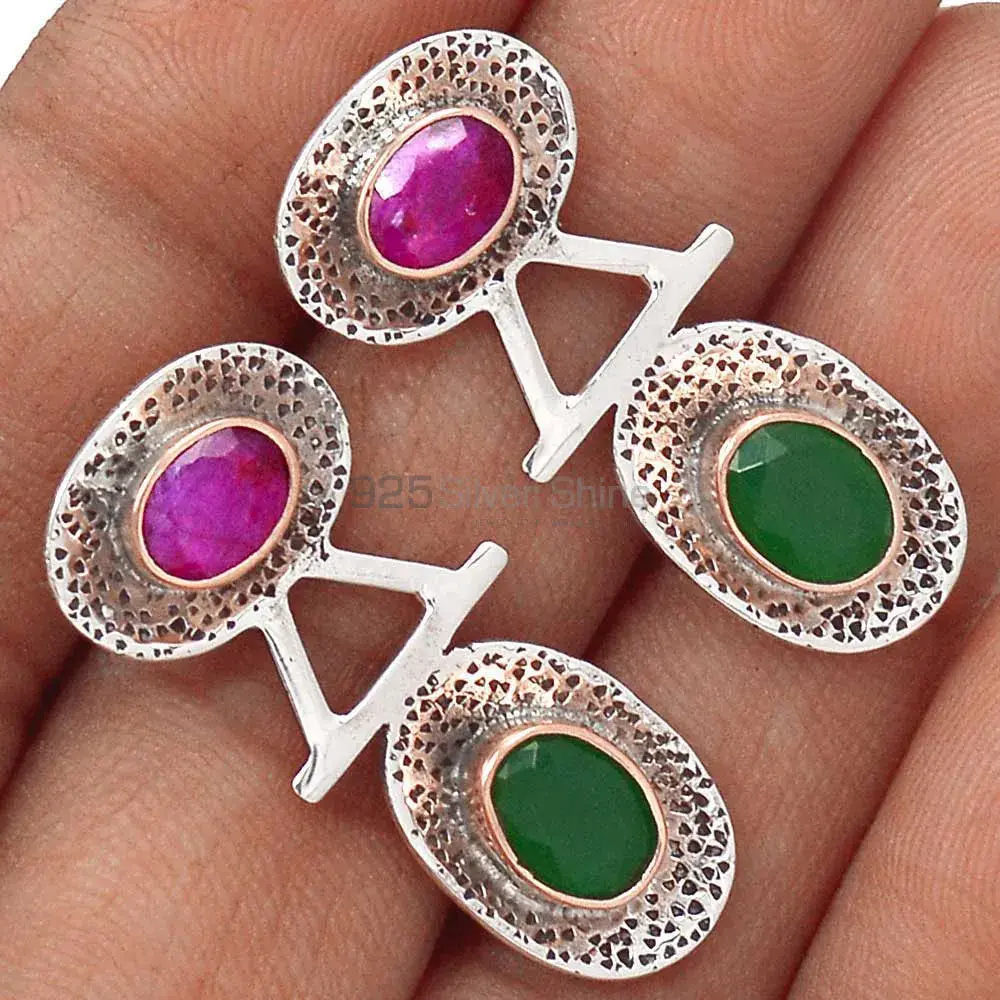 Best Quality 925 Sterling Silver Earrings In Multi Gemstone Jewelry 925SE2138_1