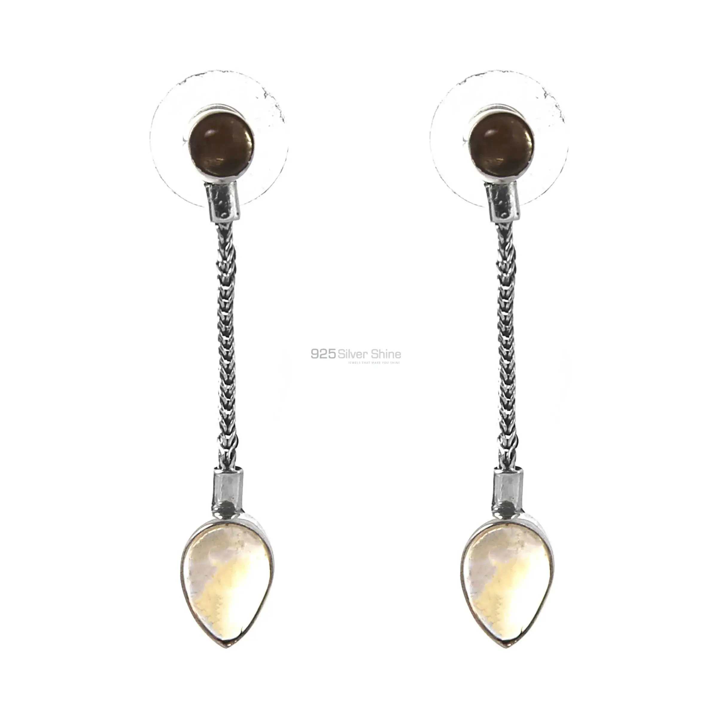 925 Sterling Silver Earrings In Citrine Gemstone Jewelry 925SE265