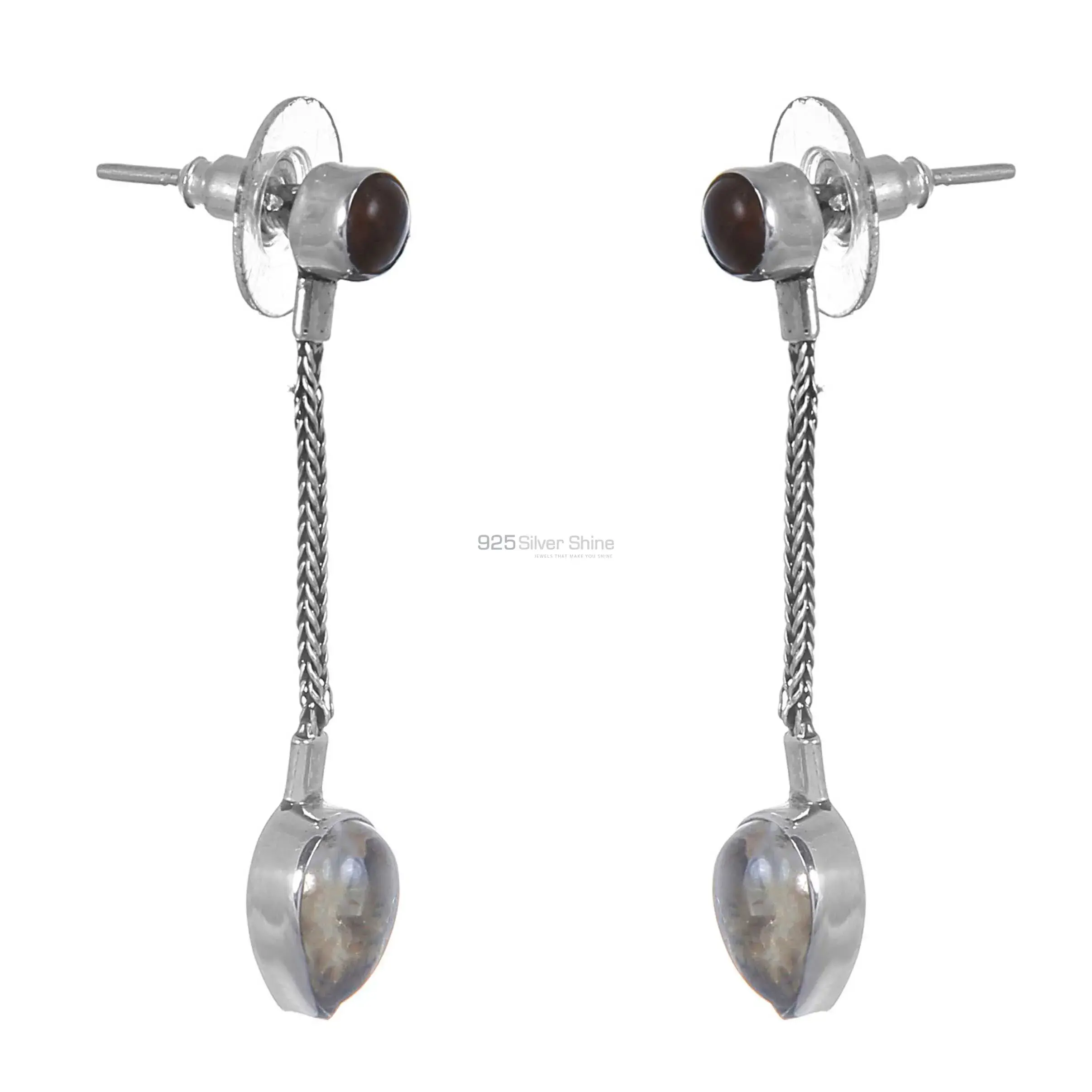 925 Sterling Silver Earrings In Citrine Gemstone Jewelry 925SE265_0