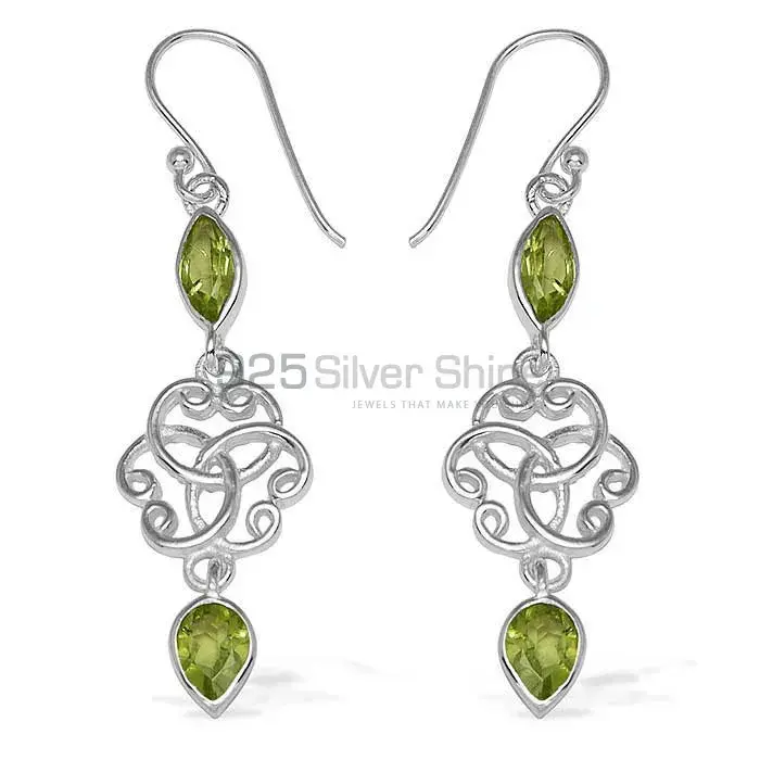 Best Quality 925 Sterling Silver Earrings In Peridot Gemstone Jewelry 925SE739