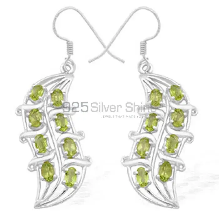 925 Sterling Silver Earrings In Peridot Gemstone Jewelry 925SE976