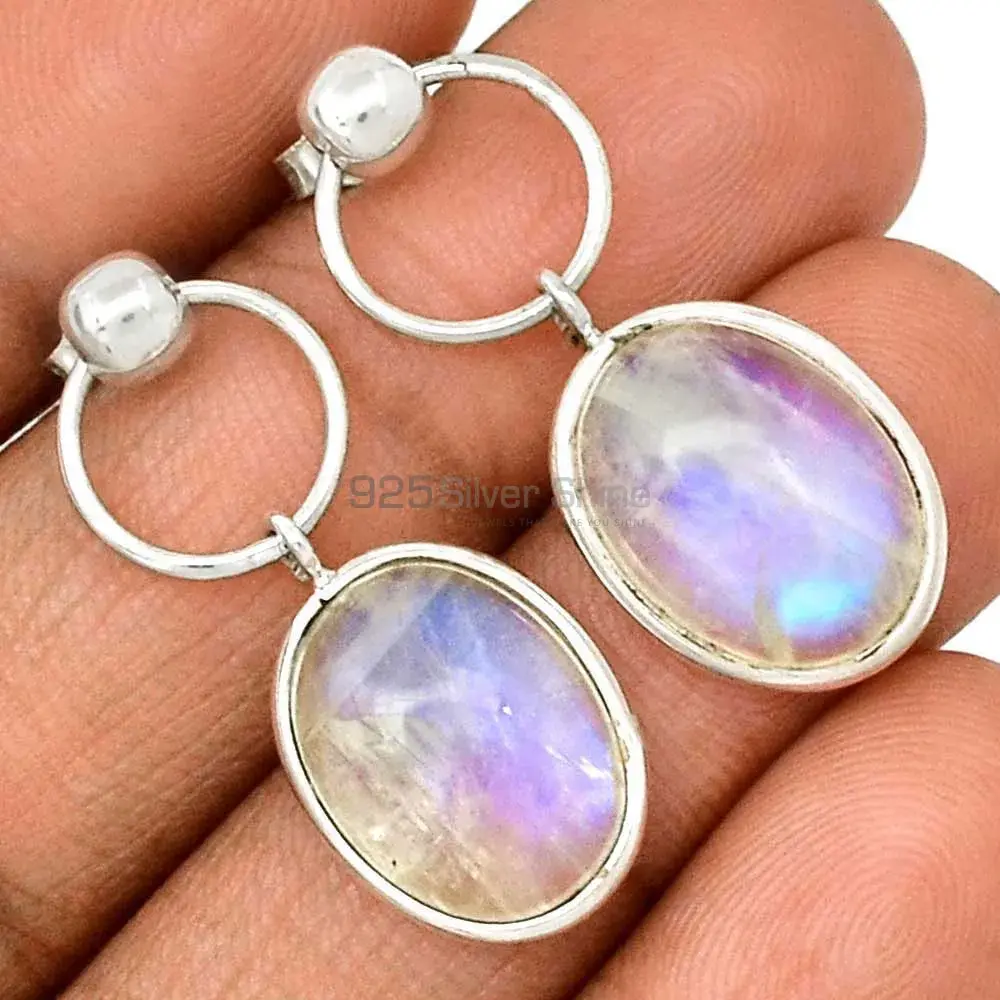 Best Quality 925 Sterling Silver Earrings In Rainbow Moonstone Jewelry 925SE2296_0