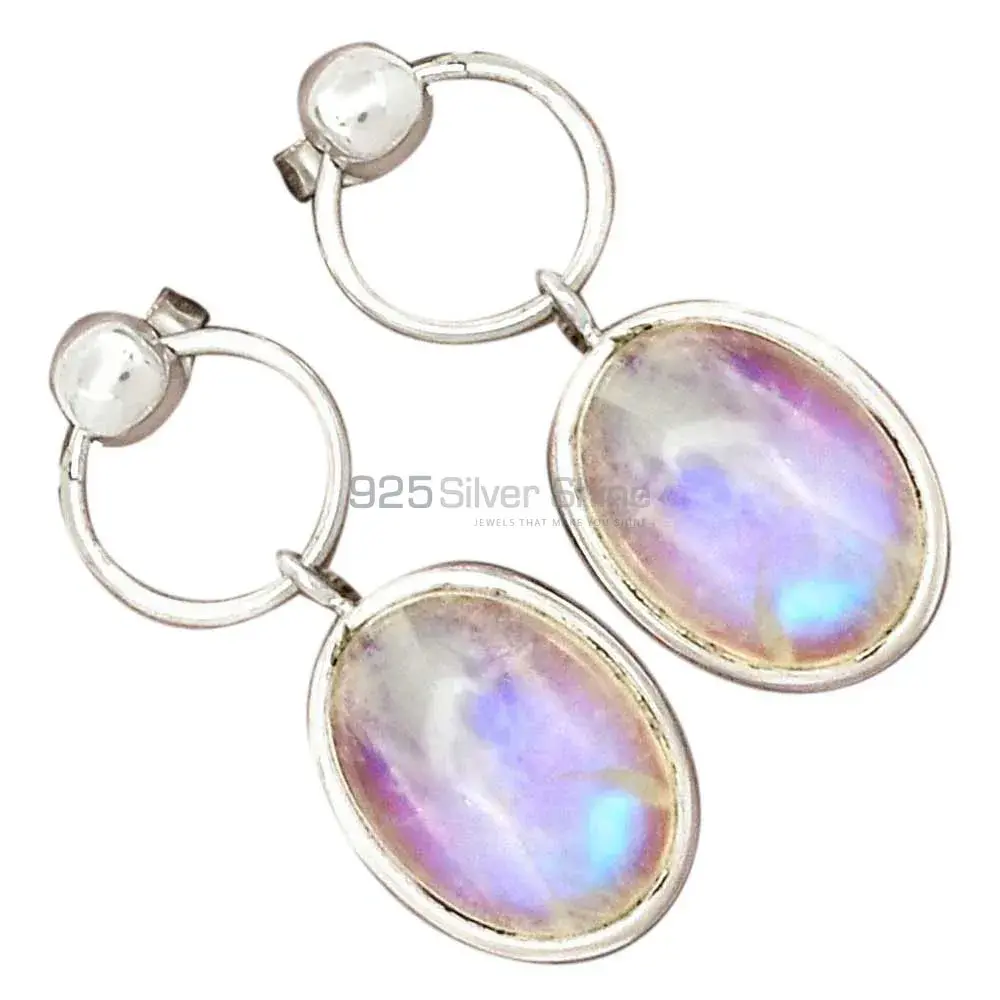Best Quality 925 Sterling Silver Earrings In Rainbow Moonstone Jewelry 925SE2296_1