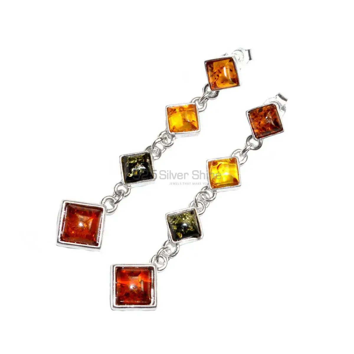 Best Quality 925 Sterling Silver Handmade Earrings In Amber Gemstone Jewelry 925SE2933_0