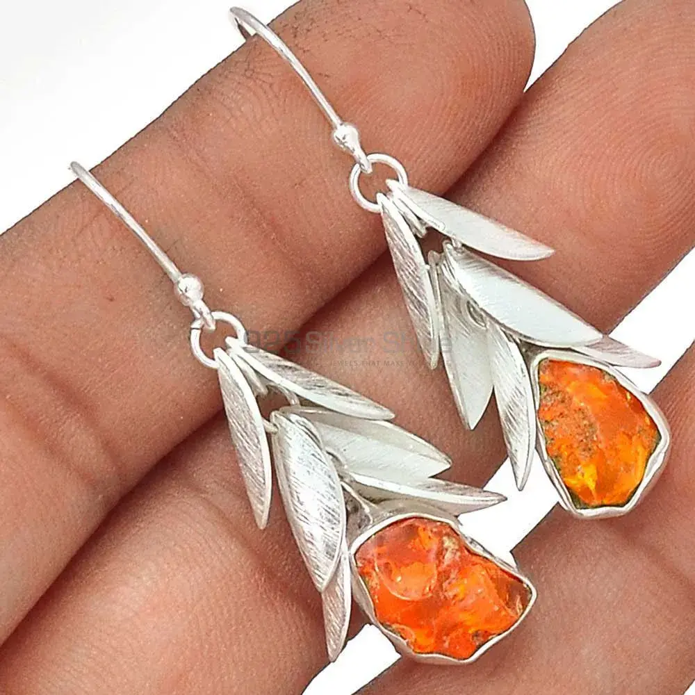 Best Quality 925 Sterling Silver Handmade Earrings In Amber Gemstone Jewelry 925SE3012_1