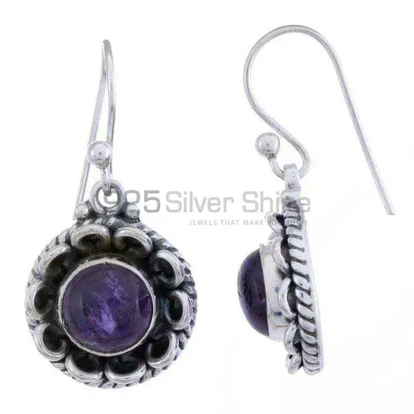 925 Sterling Silver Handmade Earrings In Amethyst Gemstone Jewelry 925SE1207_1