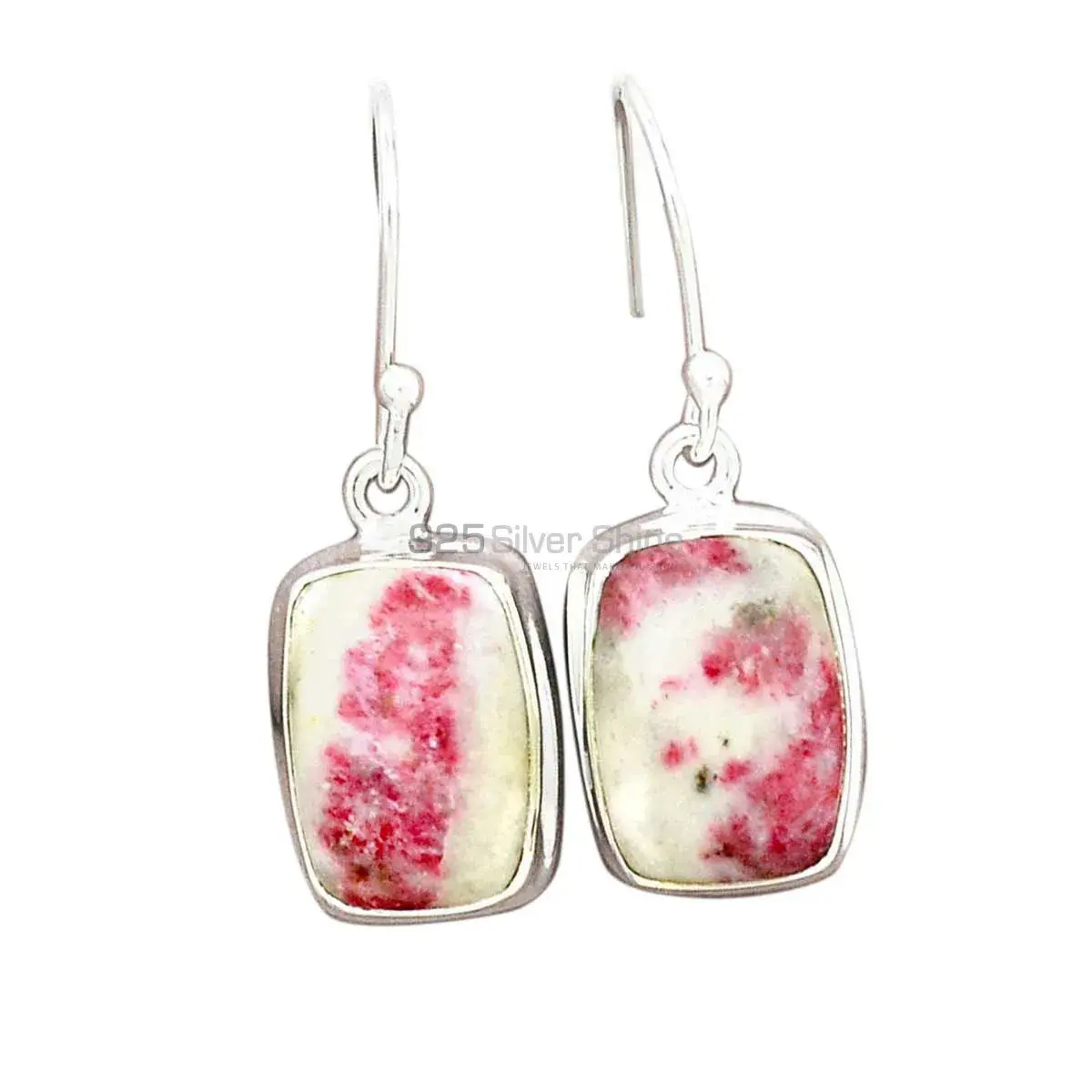 925 Sterling Silver Handmade Earrings In Cinnabar Gemstone Jewelry 925SE2854_4