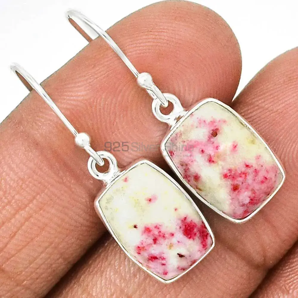 925 Sterling Silver Handmade Earrings In Cinnabar Gemstone Jewelry 925SE2854_5