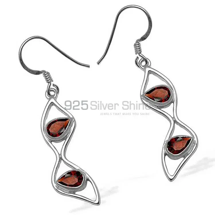 Best Quality 925 Sterling Silver Handmade Earrings In Garnet Gemstone Jewelry 925SE1058_0