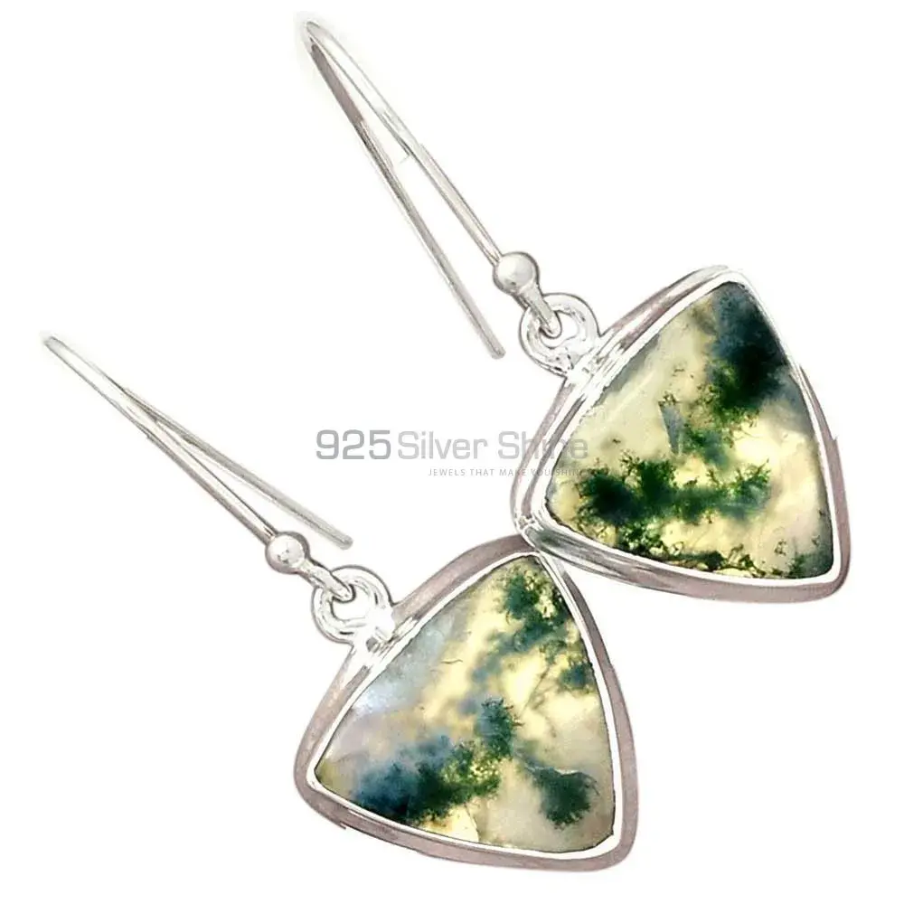 Best Quality 925 Sterling Silver Handmade Earrings In Moos Agate Gemstone Jewelry 925SE2299_10