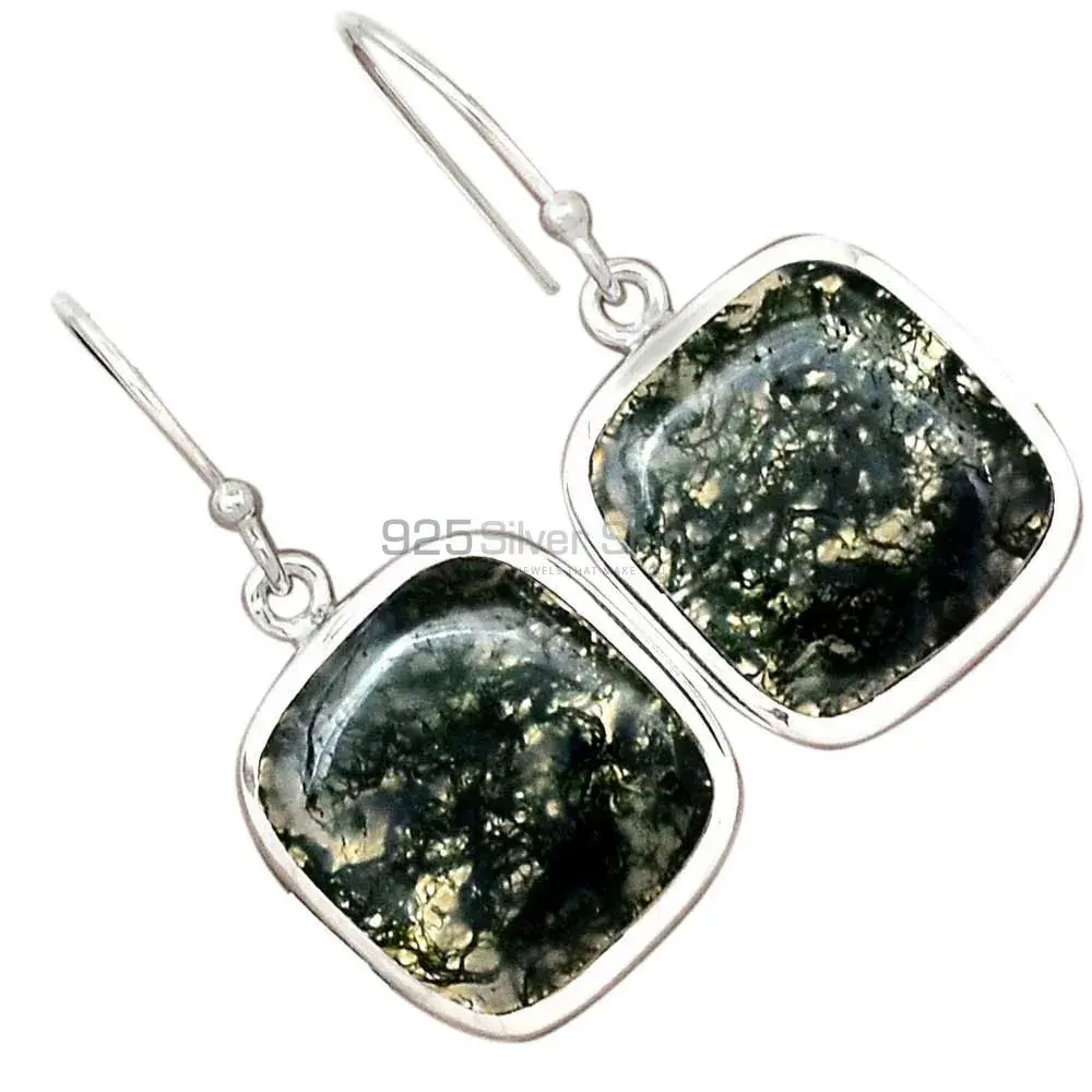 Best Quality 925 Sterling Silver Handmade Earrings In Moos Agate Gemstone Jewelry 925SE2299_12