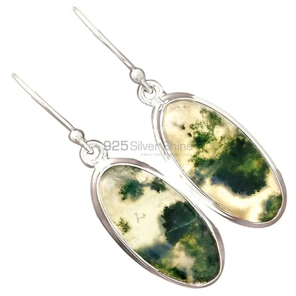 Best Quality 925 Sterling Silver Handmade Earrings In Moos Agate Gemstone Jewelry 925SE2299_6