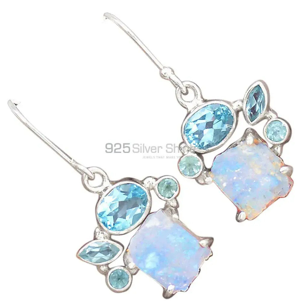 Best Quality 925 Sterling Silver Handmade Earrings In Multi Gemstone Jewelry 925SE2062_1