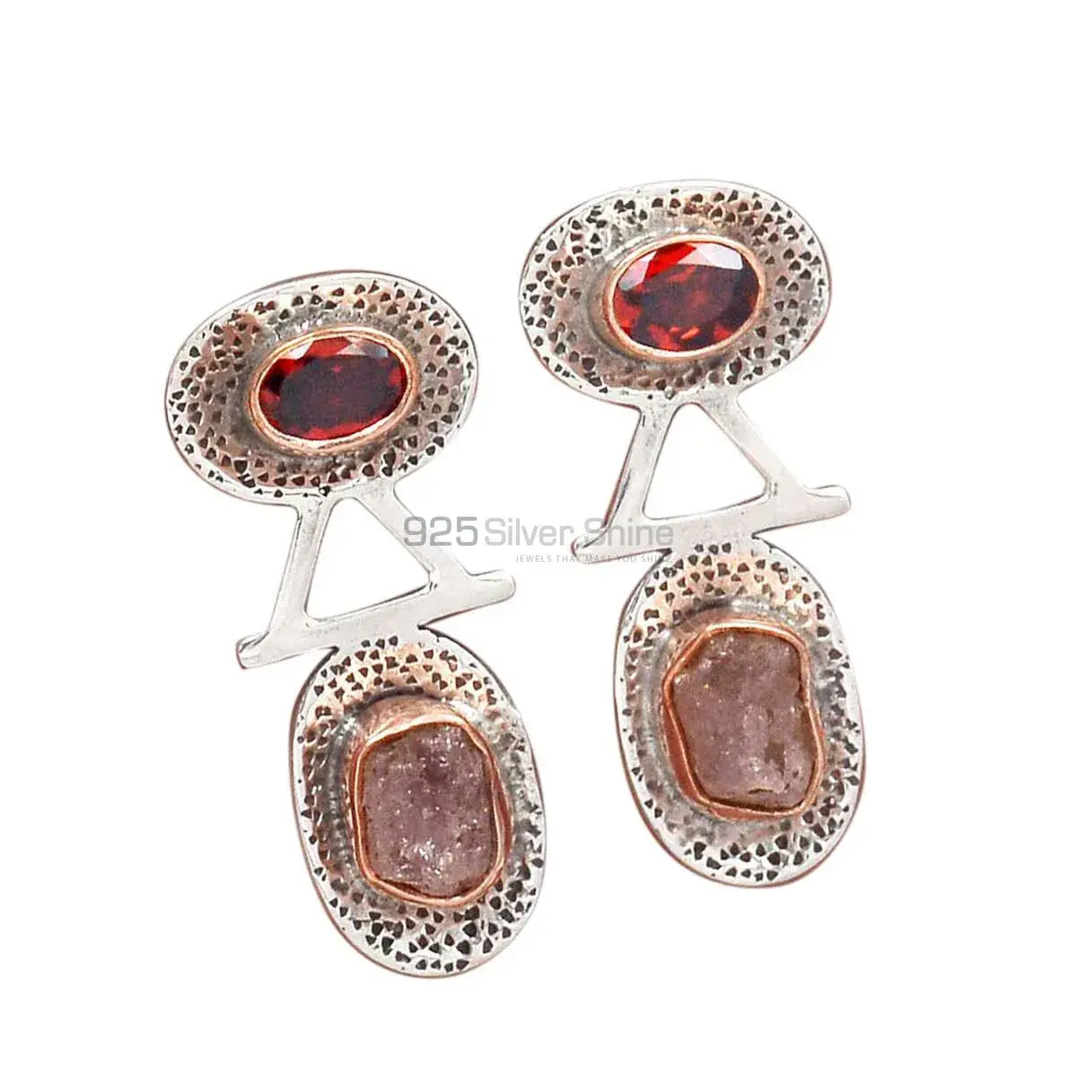 925 Sterling Silver Handmade Earrings In Multi Gemstone Jewelry 925SE2141_0