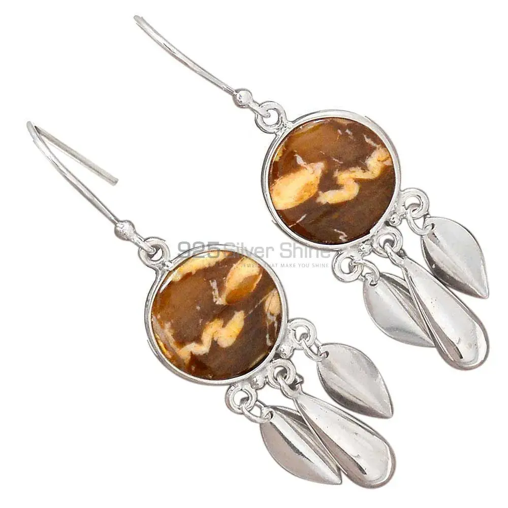 925 Sterling Silver Handmade Earrings In Peanut Wood Jasper Gemstone Jewelry 925SE2775_1