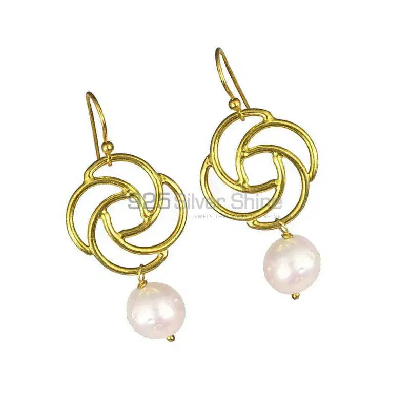 925 Sterling Silver Handmade Earrings In Pearl Gemstone Jewelry 925SE1365_1