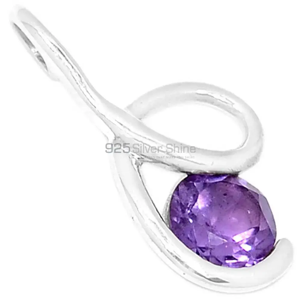 925 Sterling Silver Handmade Pendants In Amethyst Gemstone Jewelry 925SSP302-1_0