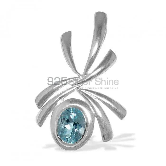 Best Quality 925 Sterling Silver Handmade Pendants In Blue Topaz Gemstone Jewelry 925SP1526