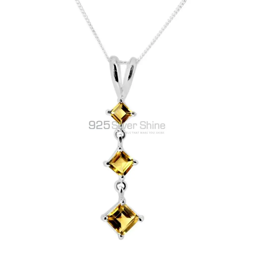 Best Quality 925 Sterling Silver Handmade Pendants In Citrine Gemstone Jewelry 925SP214-3