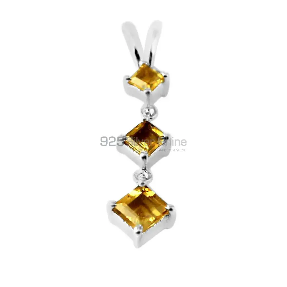 925 Sterling Silver Handmade Pendants In Citrine Gemstone Jewelry 925SP214-3_0