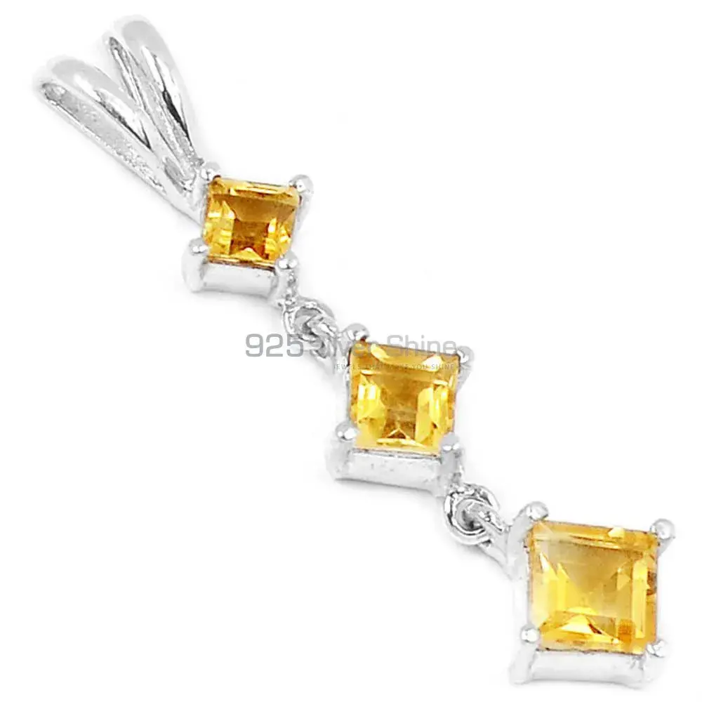 925 Sterling Silver Handmade Pendants In Citrine Gemstone Jewelry 925SP214-3_1