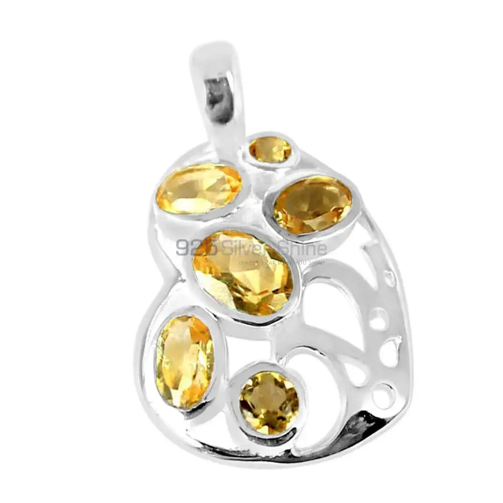 925 Sterling Silver Handmade Pendants In Citrine Gemstone Jewelry 925SP230-1_1